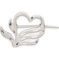 thumbnail image 1 of Sterling Silver Satin Finish Diamond Cut Heart Pin (27 X 22) Made In India qp385, 1 of 5
