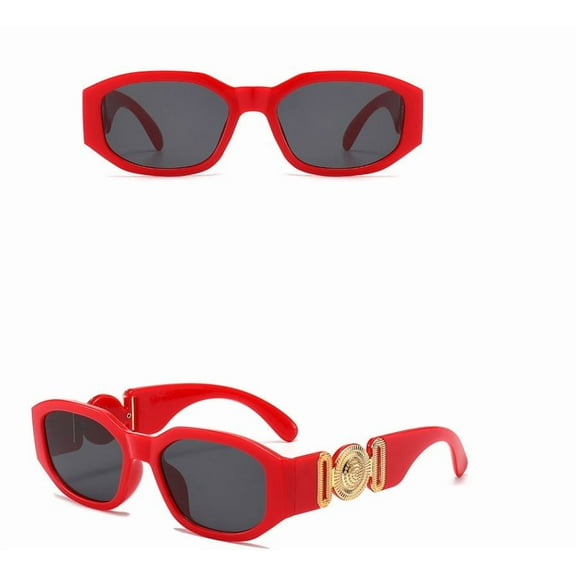 Sunglasses Hip Hop Square Shades Classic Retro Red