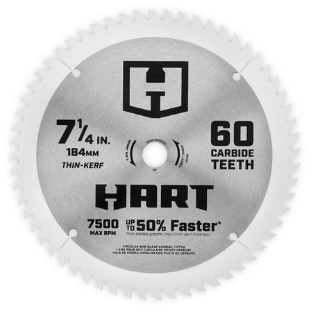 HART 7 1/4-inch 60 Tooth Circular Saw Blade
