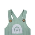 thumbnail image 4 of Xingqing Summer Newborn Baby Girls Boys Rompers 6 Colors Rainbow Printed Strap Sleeveless Button Jumpsuits, 4 of 7