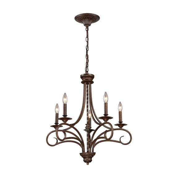 Elk Home Gloucester 5-Light 1-Tier Traditional Metal Bronze Chandelier