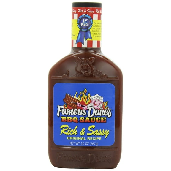 ( 2 Pack ) Famous Dave's BBQ Sauce, Rich & Sassy, Original Recipe, Kansas City-Style 20 Oz