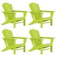 thumbnail image 3 of WestinTrends Dylan Adirondack Chairs Set of 4, All Weather Poly Lumber Outdoor Patio Chairs, Seashell Slat Curved Back, Widen Seat Armrest, Color Stay, Imitation Wood Texture, Lime Green, 3 of 12