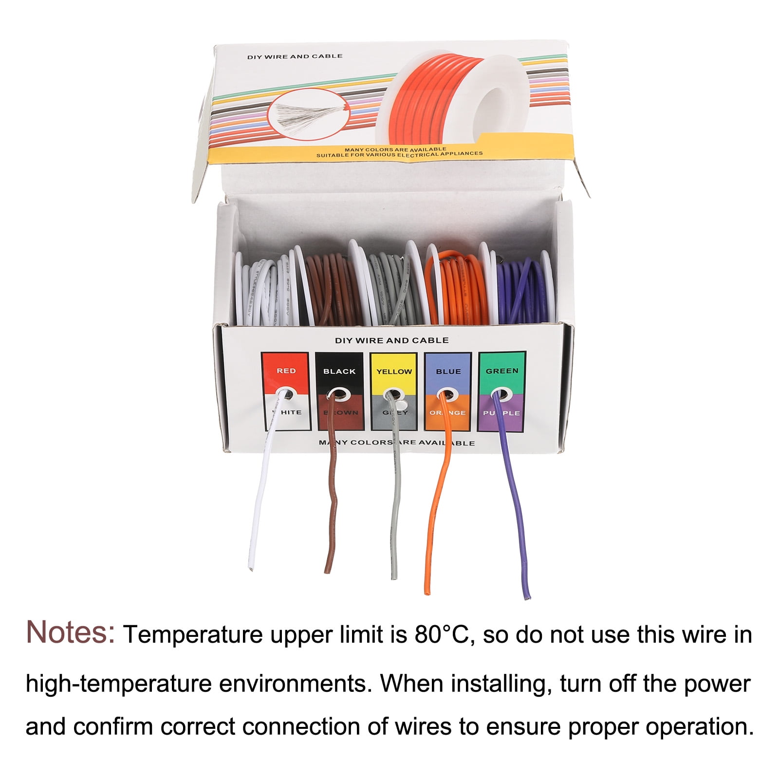 Uxcell 16AWG Wire 16 Gauge Electrical Wire, 25m(82ft Total) 1007 Stranded Wire Hookup Wire Tinned Copper Wire
