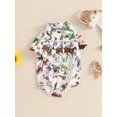 thumbnail image 3 of Suealasg Western Baby Boy Romper 3 6 12 18 Months Infant Boys Short Sleeve Horse Print Lapel Bodysuit Newborn Summer Jumpsuits Clothes, 3 of 7