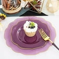 thumbnail image 4 of Ciaell 120PCS Clear Purple Plastic Plates - Purple Party Disposable Gold Plastic Plates including 48Plates, 24Forks, 24Spoons, 24Knives for Party & Wedding, 4 of 6