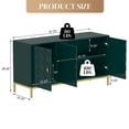 thumbnail image 3 of Clihome Green 3-Door Sideboard Buffet Cabinet , Accent Kitchen Storage Cabinet with Adjustable Shelves, Console Cupboard Table for Entryway Dining Room Living Room, 3 of 7