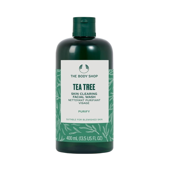 Limpiador facial The Body Shop Tea Tree Skin Clearing, 400 ml, vegano