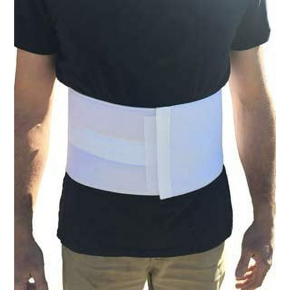 Alpha Medical Hospital-Grade Anti-Roll Abdominal Binder with Stays - Surgical Support for Hernia Reduction and Post-Operative Recovery (6" High ; 38"-50" Around Waist)