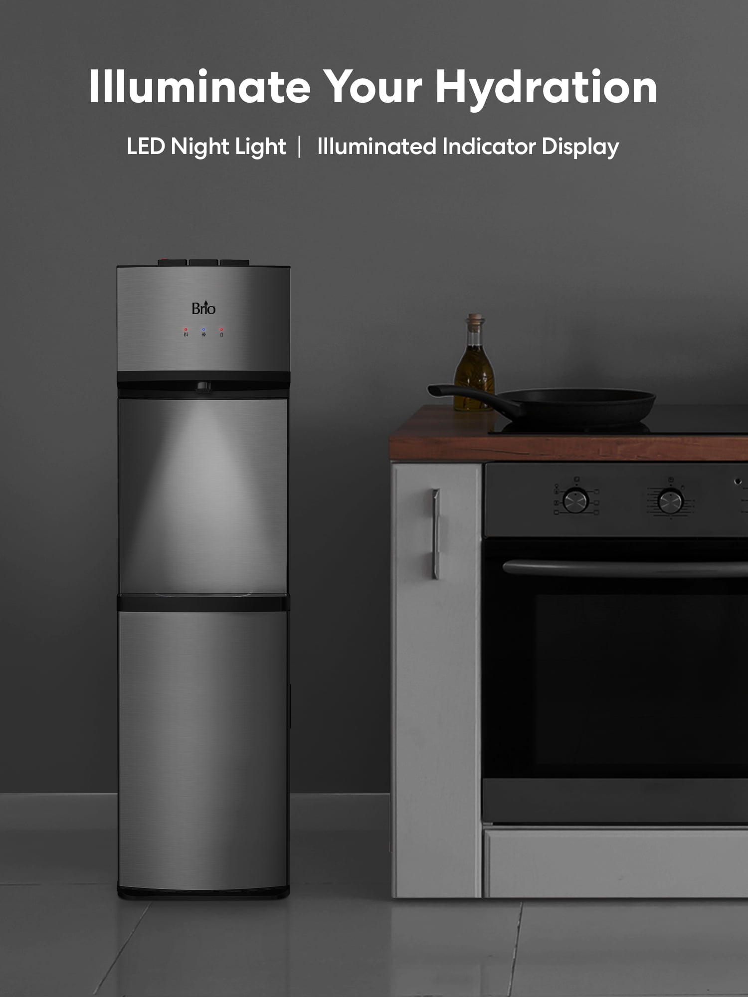 Brio 530 Stainless Steel Energy Saver 5 gal Bottom Loading Water Cooler