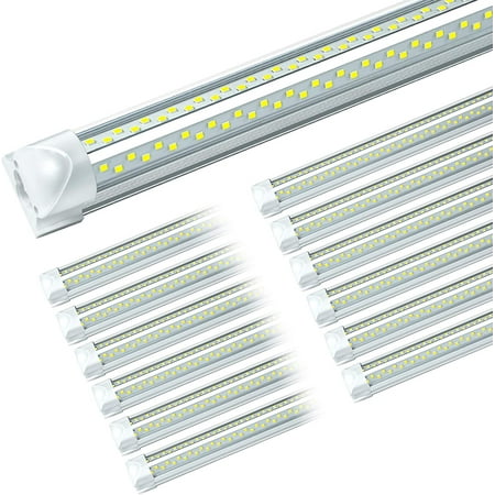 

HJY 8ft LED Shop Light 8 100W 15000lm 6000K (12 Pack) 8 Foot led Shop Lights Fixture for Garage Workshop T8 LED Tube Lights High Output Linkable Shop Lights with Plug
