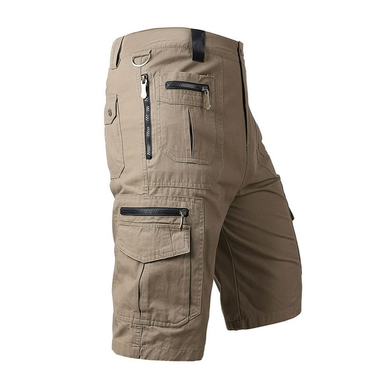 【oan】Zip Pouch Two Pocket Bermuda Pants YYDGH Men's Lightweight Multi Pocket Cotton Casual Cargo