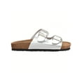 thumbnail image 2 of Women's Cork Footbed Sandals With Adjustable Buckles Slip On Platform Slides Sandals, 2 of 5