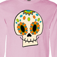thumbnail image 4 of Inktastic Smiling Sugar Skull for Day of the Dead Long Sleeve T-Shirt, 4 of 5