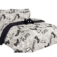 thumbnail image 2 of Bed in Bag bedding comforter set of 6 pieces in twin size game player black print design supersoft for girls, boys room décor, 2 of 5