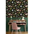 thumbnail image 3 of NextWall Jet Black Summer Garden Floral Peel and Stick Wallpaper, 3 of 10