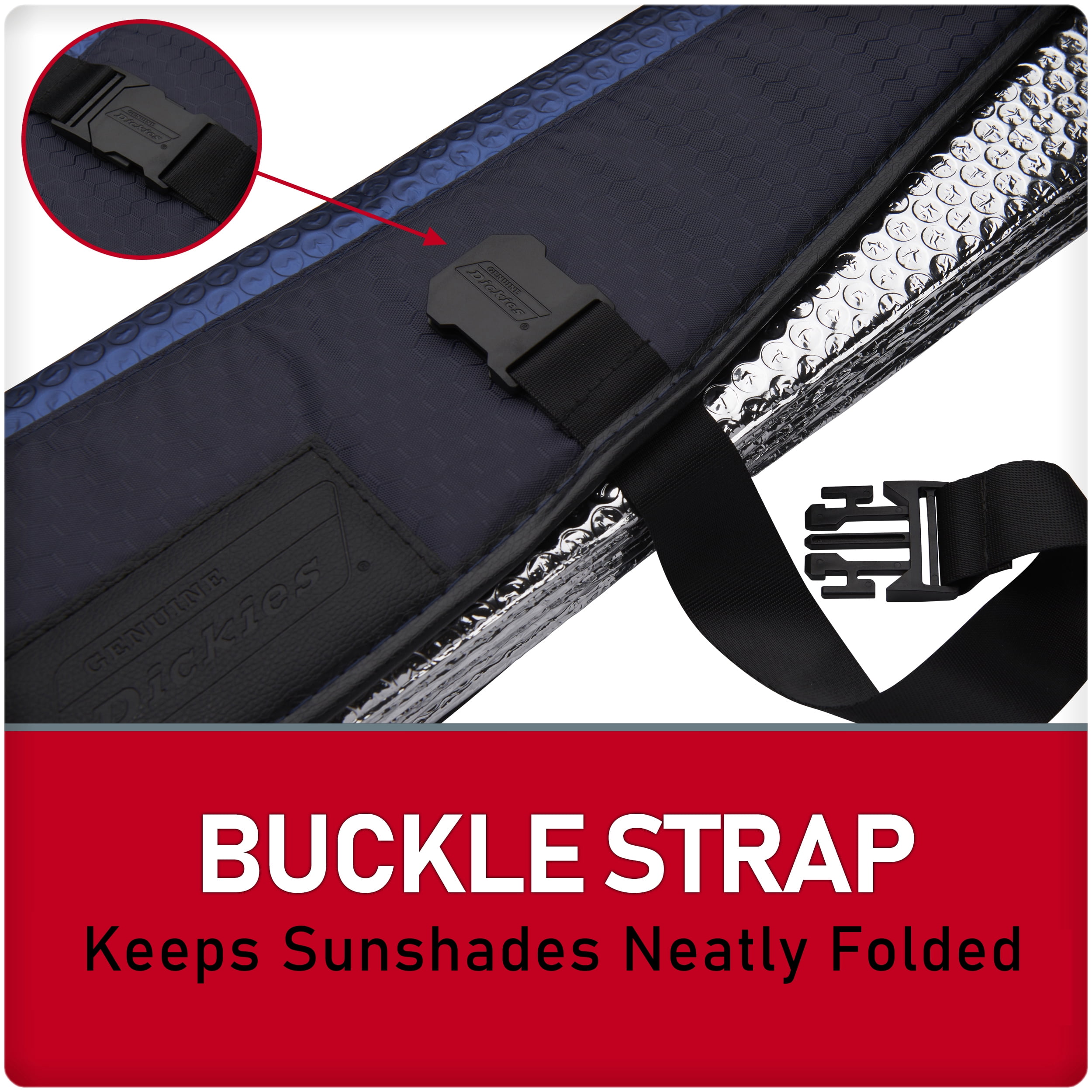 Genuine Dickies Navy Black Accordion Auto Sunshade for Trucks, 41312WDI