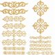 thumbnail image 1 of 16 parches bordados de flores doradas para planchar, coser y aplicar con apliques florales dorados., 1 of 9