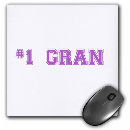 3dRose #1 Gran - Number One Grandmother for worlds greatest and best grans - purple text gifts for grandmas, Mouse Pad, 8 by 8