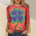 thumbnail image 2 of Camisas y blusas del día de San Patricio para mujer, camiseta de verano para mujer, cuello redondo, estampado de flores, camisetas sueltas, camisetas de manga corta para niña Pompotops  FGAJ1680, 2 of 5
