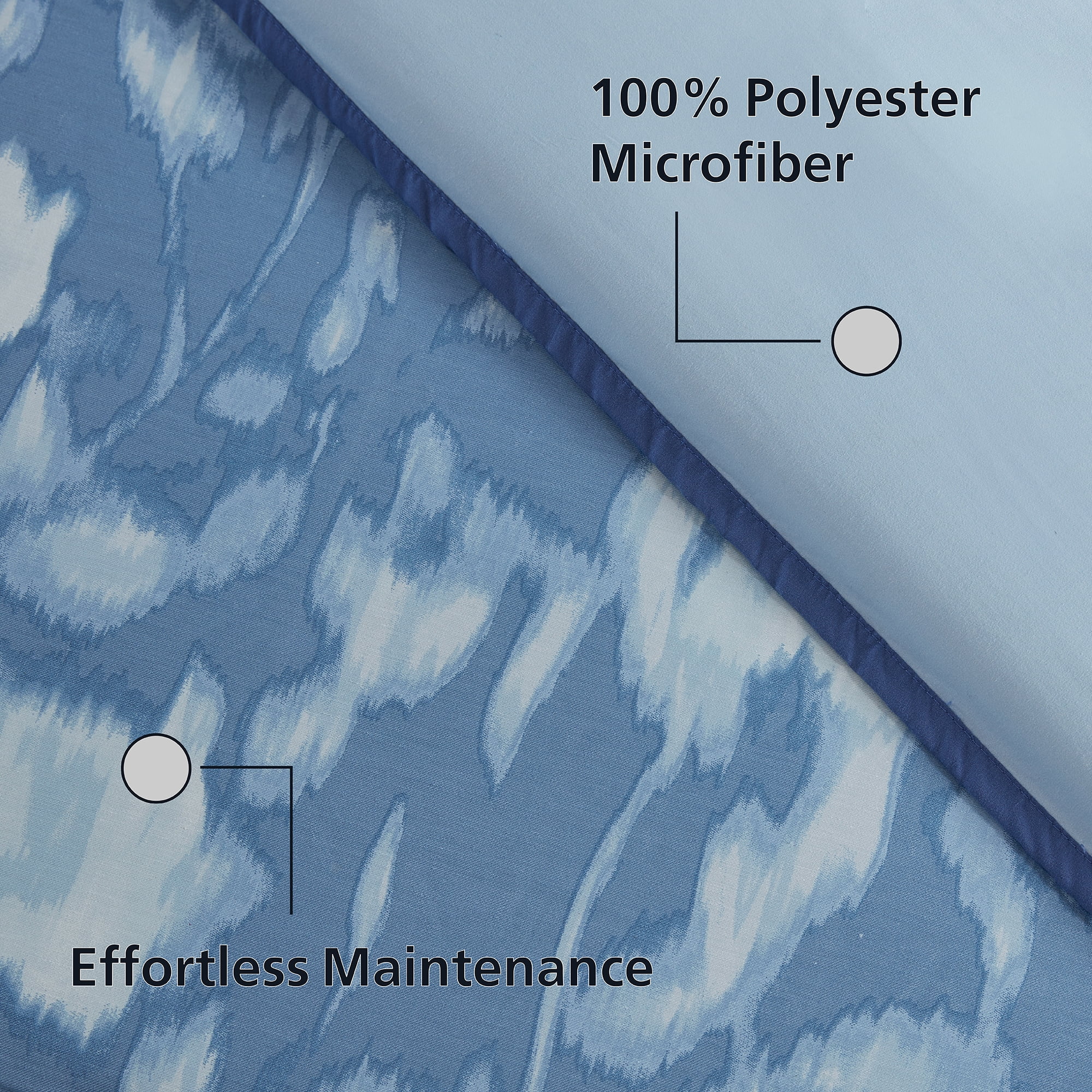 Mainstays Blurred Rose 2-Piece Blue Comforter Set, Twin/Twin XL