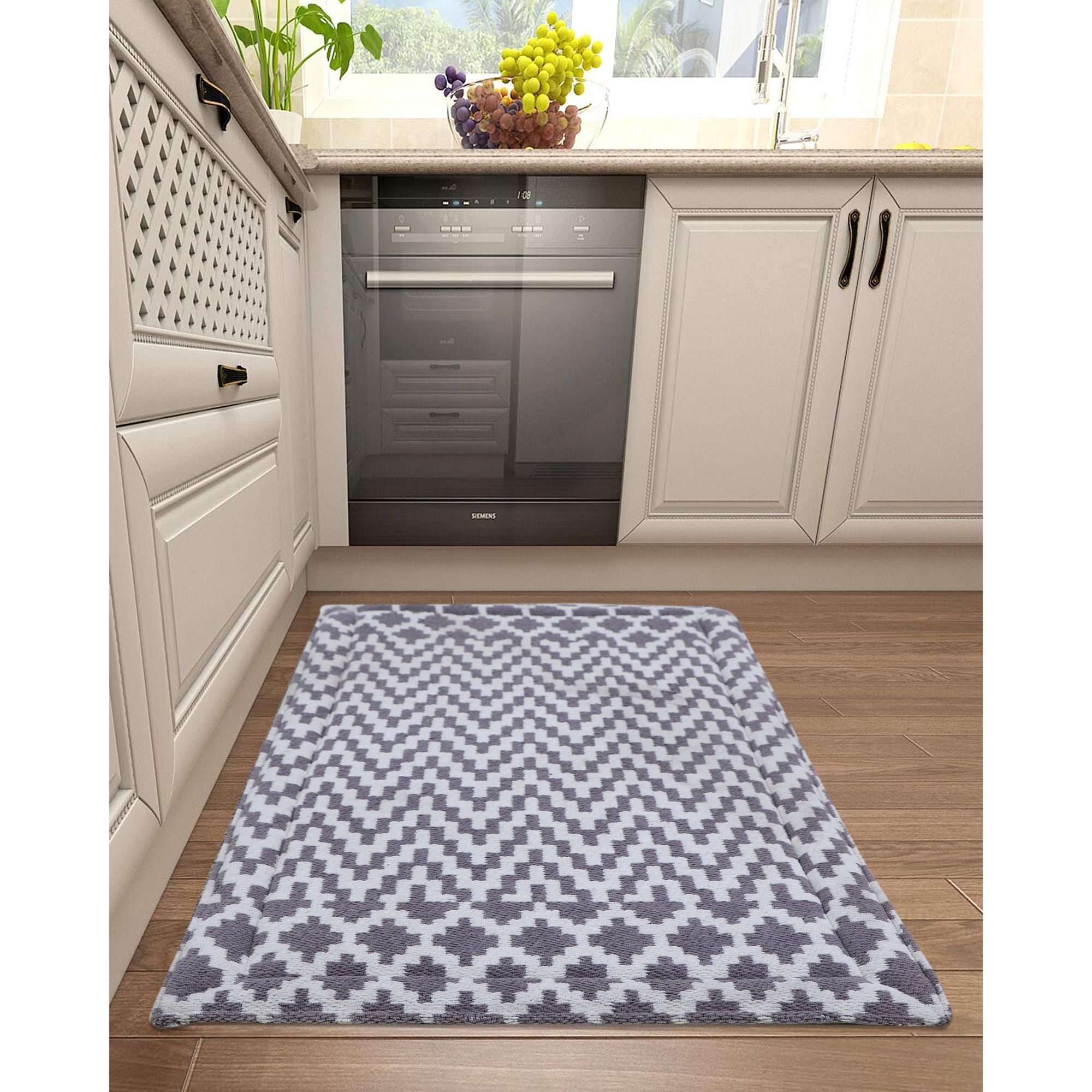 Rugsmith Gray Machine Woven Lobo Anti-Fatigue Kitchen Mat, 20" x 36"