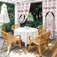 thumbnail image 4 of Outdoor Curtains for Patio Waterproof, Easter Bunny Outdoor Privacy Panels Grommet, Colorful Eggs Cute Rabbit Pink White Plaid Blackout Outside Curtains for Porch/Cabana 54"x108", 2 Panels, 4 of 8