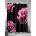 thumbnail image 5 of Fsddascl Pink Rose Shower Curtain Set - Extra Long 72" x 96" Washable Bathtub Curtain with 12 Hooks, Vintage Abstract Garden Flower Floral Black Waterproof Fabric Stall Shower Curtains for Bathroom, 5 of 6