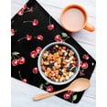 thumbnail image 3 of Cherry Rustic Kitchen Dish Towels for Drying Dishes Set of 3, Spring Summer Tropic Fruit Black Waffle Weave Microfiber Hand Tea Bathroom Towels Quick Dry & Absorbent Towel 12x12, 3 of 7