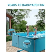 Naipo 15FT Rectangular Frame Swimming Pool Metal Outdoor Backyard Above Ground Pool Family Adults Splash