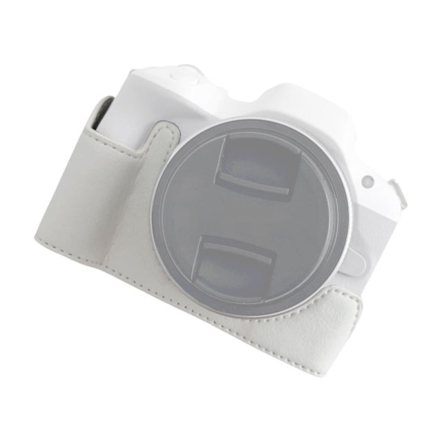 Digital Camera Bottom Protective Case PU Leather Camera Bag with 1/4in Fixing Screw Compatible with Canon R50/R100