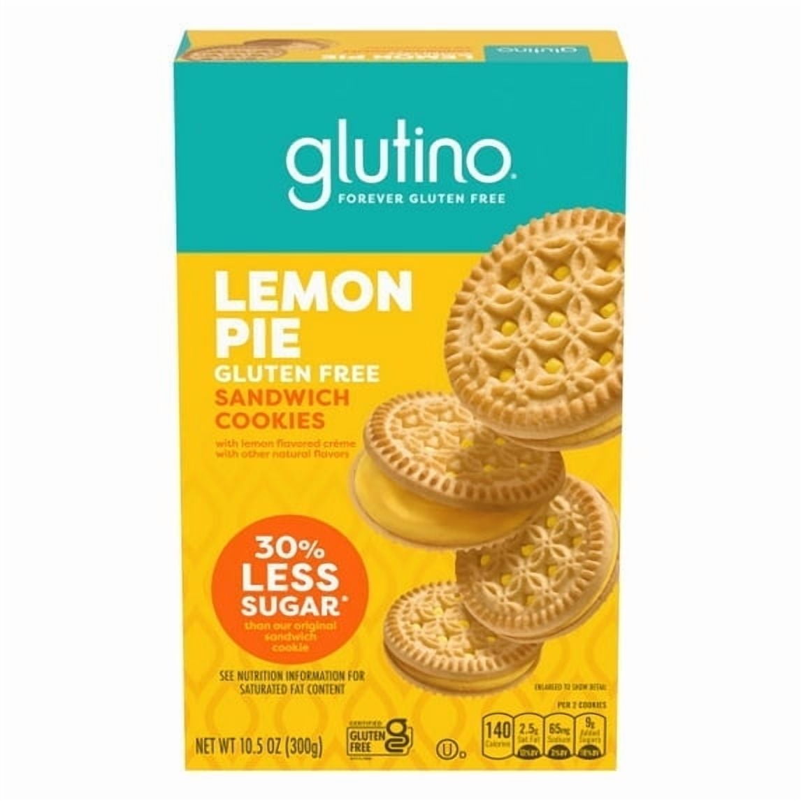 Glutino Gluten-Free Lemon Pie Flavored Sandwich Cookies Gluten-Free Snacks 10.5 oz.