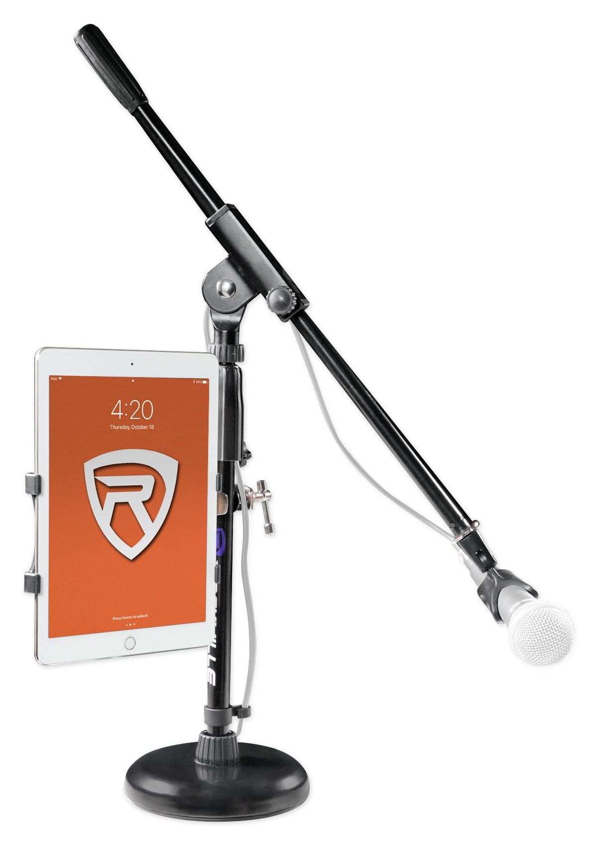 Rockville Podcasting Podcast Microphone Mic Stand+Boom+Tablet/iPad