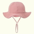 thumbnail image 5 of Lovskoo Infant Bucket Hat Wide Brim Baby Summer Sun Protection Floppy Fashion Solid Color Sun-hat Outdoor Cute Sunscreen Hot Pink 3-12 Months, 5 of 5