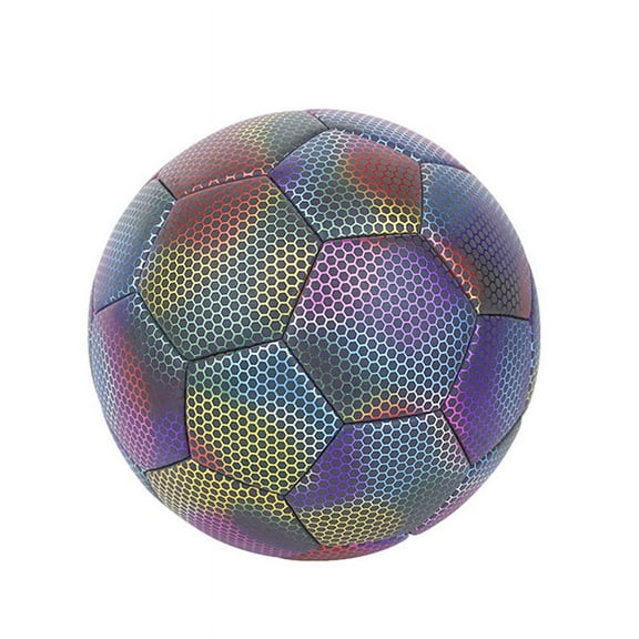 Holographic Soccer Ball - Glow in the Dark, Reflective, Size 5 Perfect For Kids