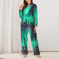 thumbnail image 2 of Pofeuu Northern Lights 2 Print Womens Pajamas Set Long Sleeve Sleepwear Button Down Nightwear Soft Pj Lounge Sets Button Down Pajamas Women-X-Large, 2 of 7