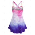 thumbnail image 2 of Tallas grandes Impresión de flores Crisscross Tie Dye Typer Top Rosegal  Camisetas sin mangas de talla grande, 2 of 5