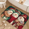 thumbnail image 3 of 1pc Three Snowmen Absorbent Non-Slip Bathroom Thickened Flannel Rug Decor,Soft,Quick Drying,Suitable For Indoor/outdoor Use,Bathrooms,Bedrooms,Kitchens,Terrace,Laundry Rooms,16"x24", 3 of 9