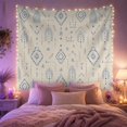 thumbnail image 2 of Blue and Ivory Arch Motifs in a Balanced Grid, Serene Boho for Home Decor Lovers, Geometric Wall Art, New Home Gift, Tapestry Wall Hanging for Bedroom and Living Room, 2 of 7