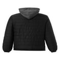 thumbnail image 2 of Men‘s Winter Down Jacket Solid Color Hooded Long Sleeves Zip-Up Lightweight Outwear Windproof Coat with Hoodies, 2 of 5