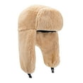 thumbnail image 5 of Spencer Men's Trooper Trapper Hat Warm Winter Hats Womens Russian Hat Earflaps Faux Fur Hunting Outdoor Hat, Khaki, 5 of 9