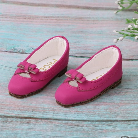 

Pair of Leather Shoes /6 Dolls Costume 12inch Girl Dolls Dress up Rose Red