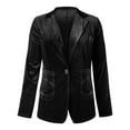 thumbnail image 2 of CILENON Chaquetas De Mujer Elegantes Women's Golden Velvet Solid Colour Fashion Casual Top Jacket (Black,L), 2 of 4