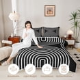 thumbnail image 3 of Homewish Geometric Circle Queen Comforter Set,Mid Century Aesthetic Comforter Sets Queen,Black White,Black Reversible,3pcs,1 Comforter and 2 Pillowcases, 3 of 7