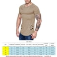 thumbnail image 4 of Camisetas de cuello redondo sueltas de color sólido rasgadas para hombre Camiseta de manga corta curvada ahuecada informal para hombre Advancent FS7578-06, 4 of 4