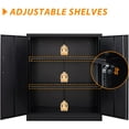 thumbnail image 4 of Metal Storage Cabinet, Lockable Steel Storage Cabinet with 2 Doors and Shelves, Metal Cabinet with Lock, Small Locking Cabinet for Home Office (Black), 4 of 14