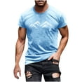 thumbnail image 1 of Hombres Pantalones Cortos de Manga Corta Impresa Casual Cuello Redondo Superior, Camisa de Moda para el Verano Y la Primavera, 1 of 8