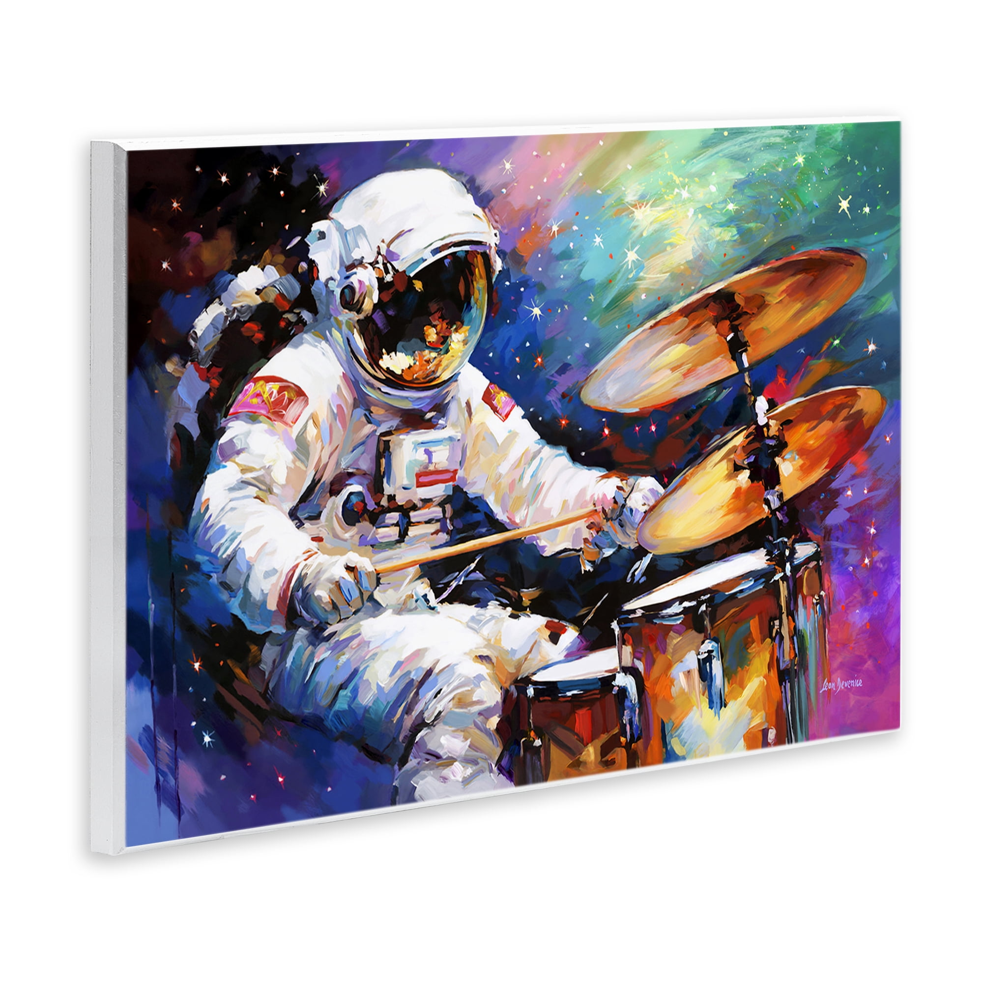 Stupell Industries Cosmic Drummer Musician Astrology & Stars Painting Unframed Art Print Wall Art, 15 x 10