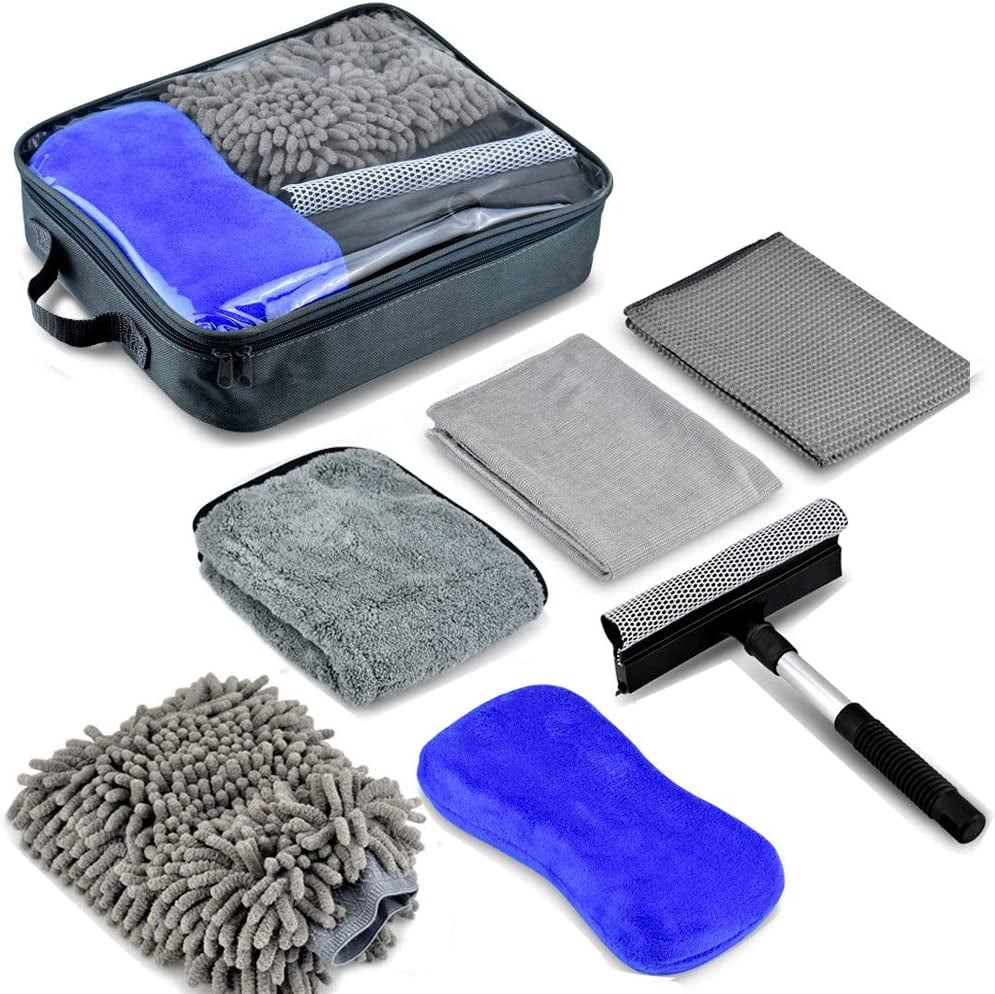 Car Wash Tool Kits 6 PCS, Car Cleaning Tools with Soft Microfiber Cloth
