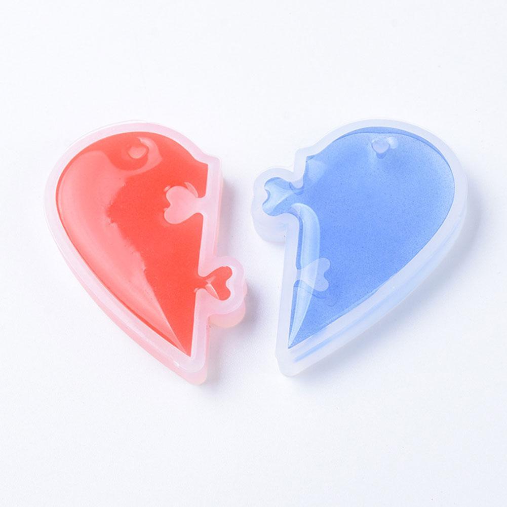 Puzzle Heart Silicone Pendant Molds Jewelry Resin Necklace Mould Diy Dropping Glue Mold Casting Craft For Diy Decorate Making Jewelry